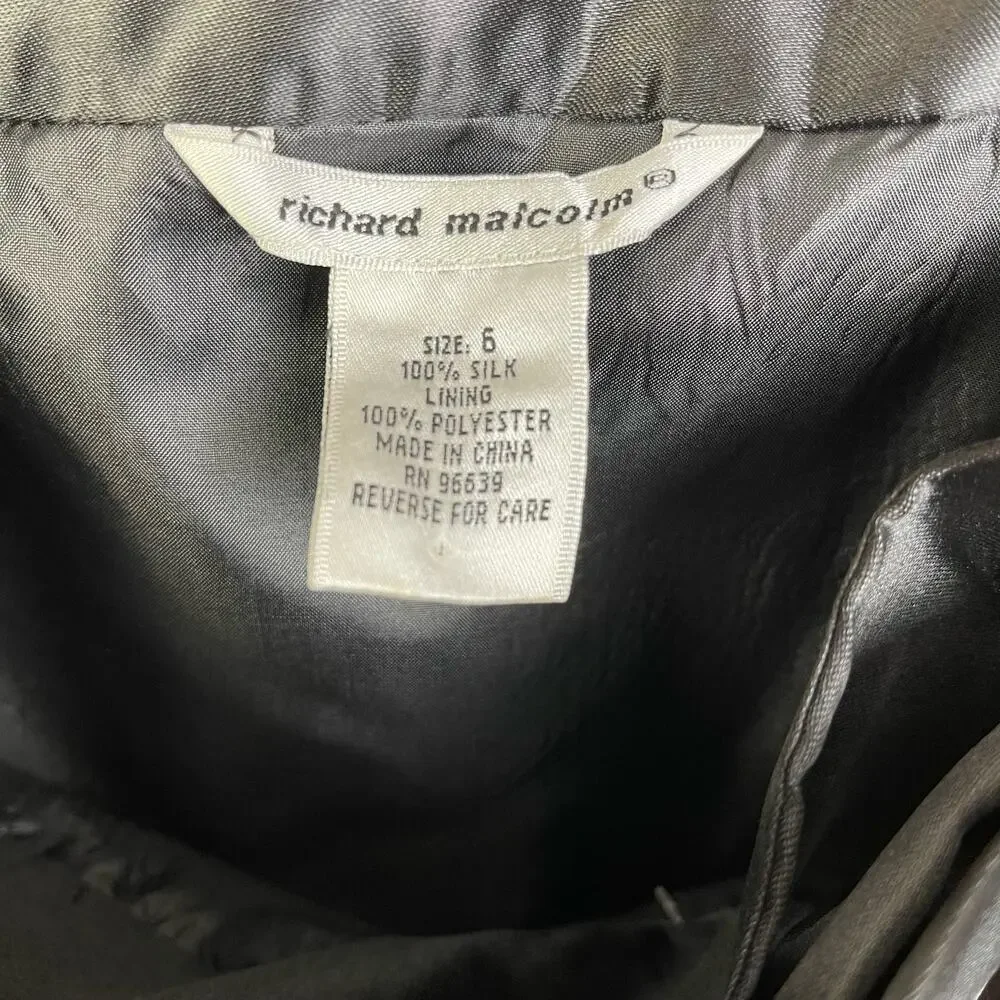 Richard Malcolm Women 6 100% Silk Skirt Romantic Goth Black Sheer Feminine lined